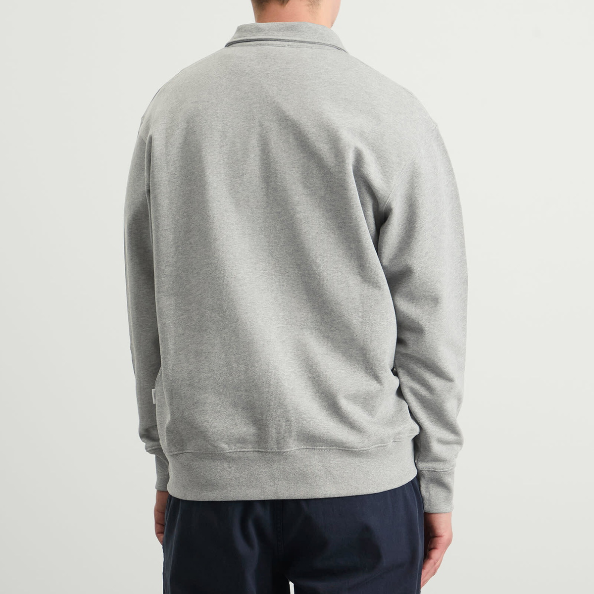 Norse Projects Men's Norse Standard Half Zip Sweatshirt in Grey Melange