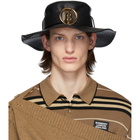 Burberry Black Lambskin Monogram Desert Hat