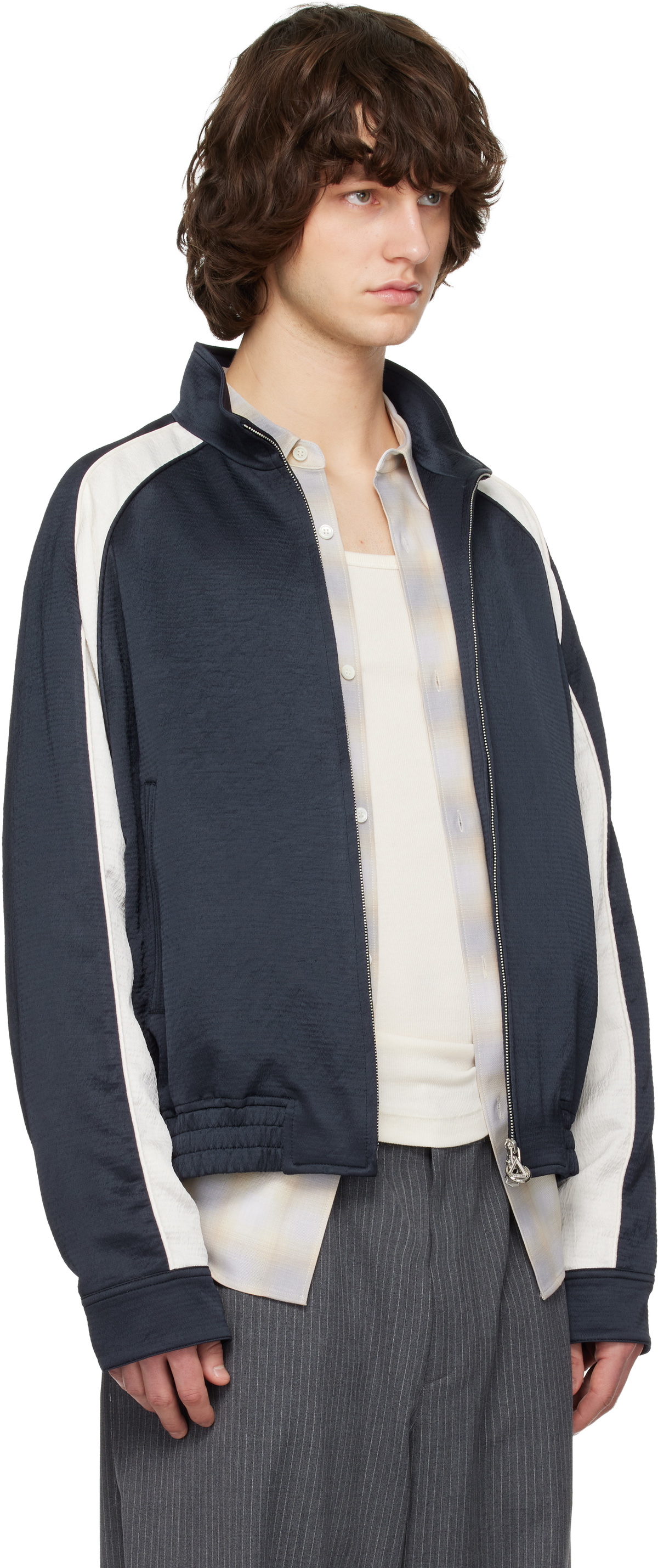 Solid Homme Navy Contrast Track Jacket