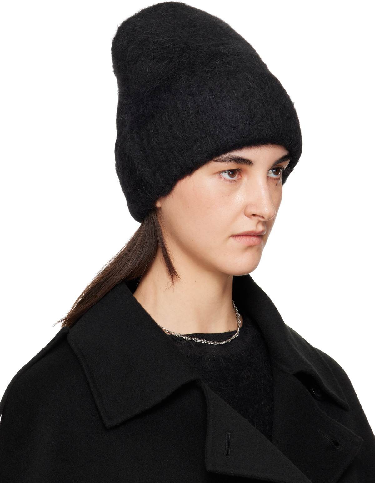 TOTEME Black Alpaca Knit Beanie