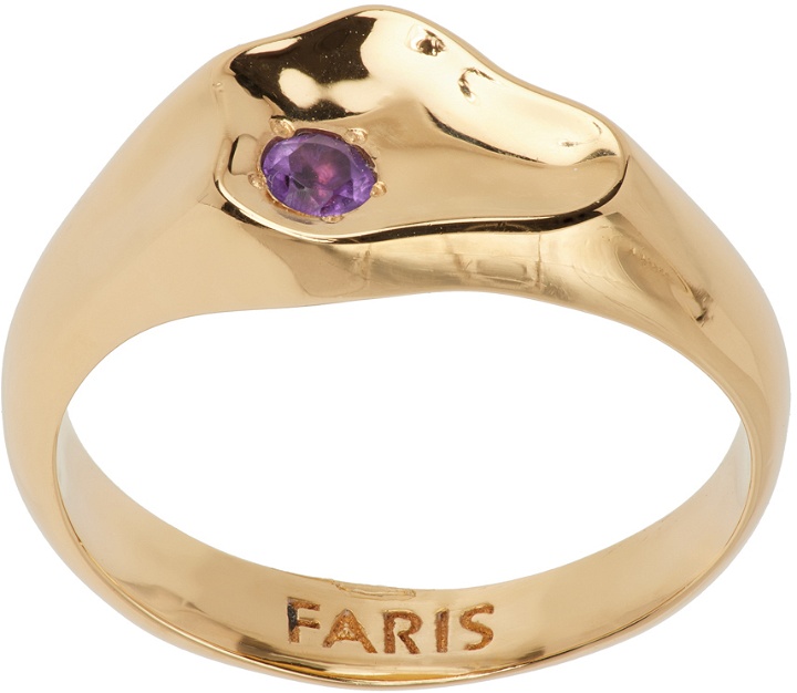 Photo: FARIS SSENSE Exclusive Gold Amethyst Ring