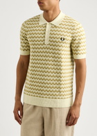 Fred Perry Striped Bouclé-knit Polo Shirt Cream