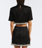 Simkhai Jalen embellished jacquard crop top