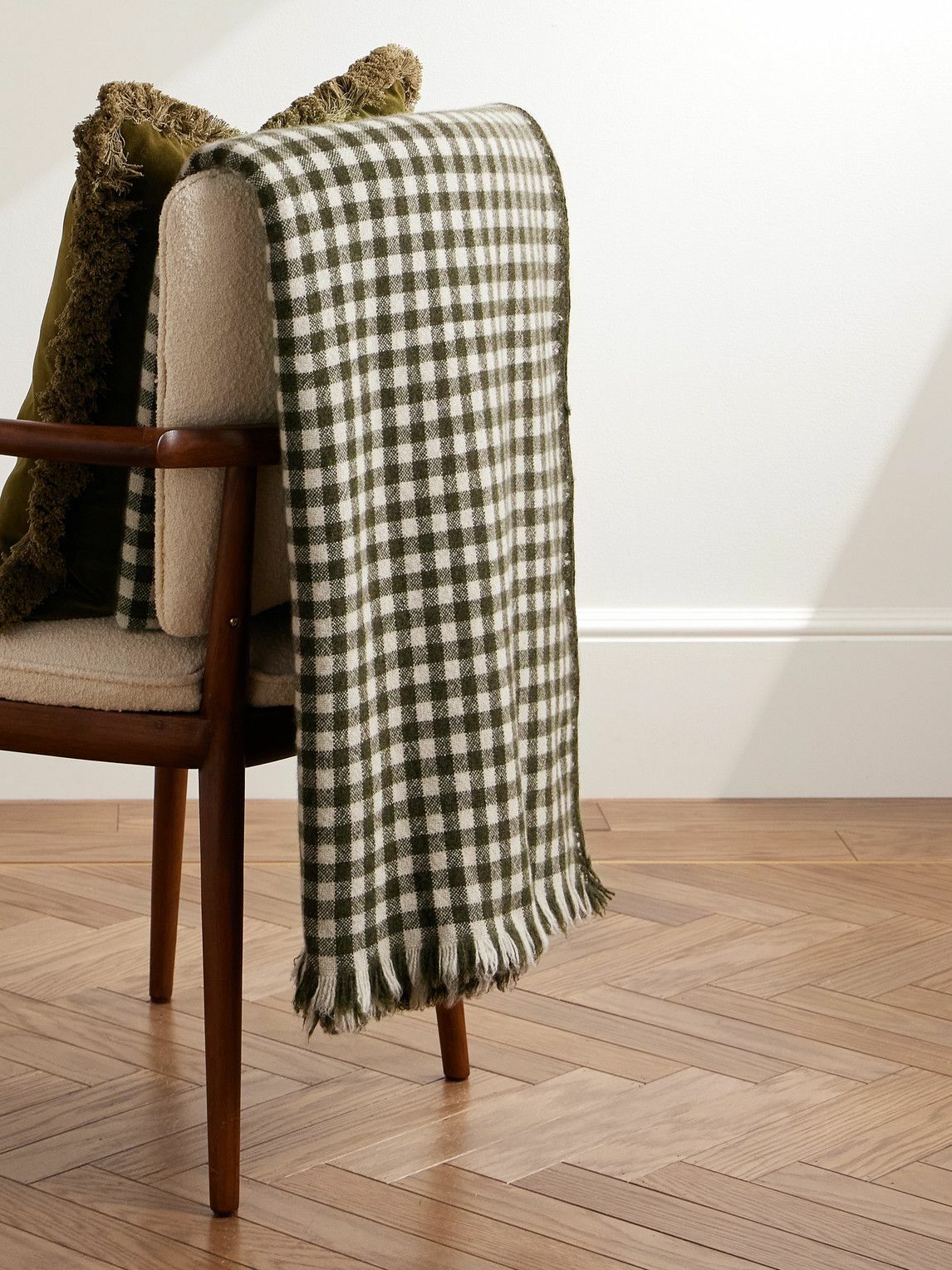 The Elder Statesman - Cigar Fringed Gingham Cashmere Throw