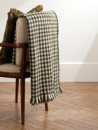 The Elder Statesman - Cigar Fringed Gingham Cashmere Throw
