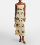 Johanna Ortiz Printed cotton and linen midi dress