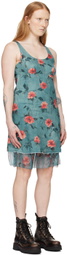 R13 Blue Flounce Mini Dress