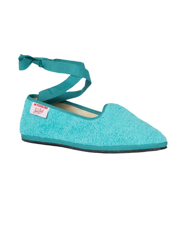 Photo: MC2 Saint Barth Woman Aquamarine Terry Slipper Loafers | My Chalom Special Edition