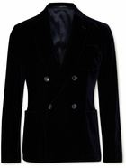 Giorgio Armani - Double-Breasted Velvet Tuxedo Jacket - Blue