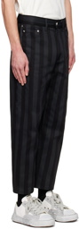 Sunnei Black & Navy Striped Trousers