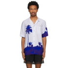 Dries Van Noten Blue Len Lye Edition Graphic Short Sleeve Shirt