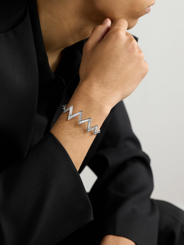 Photo: KOLOURS JEWELRY - Zig Zag White Gold Diamond Bracelet - Silver