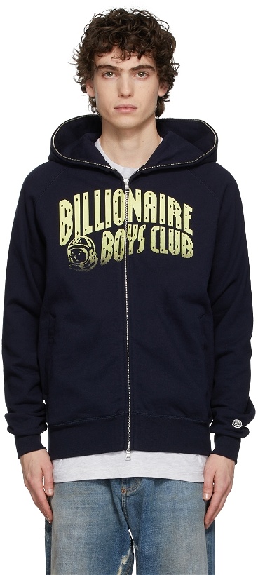 Photo: Billionaire Boys Club Navy Arch Logo Full Zip Hoodie