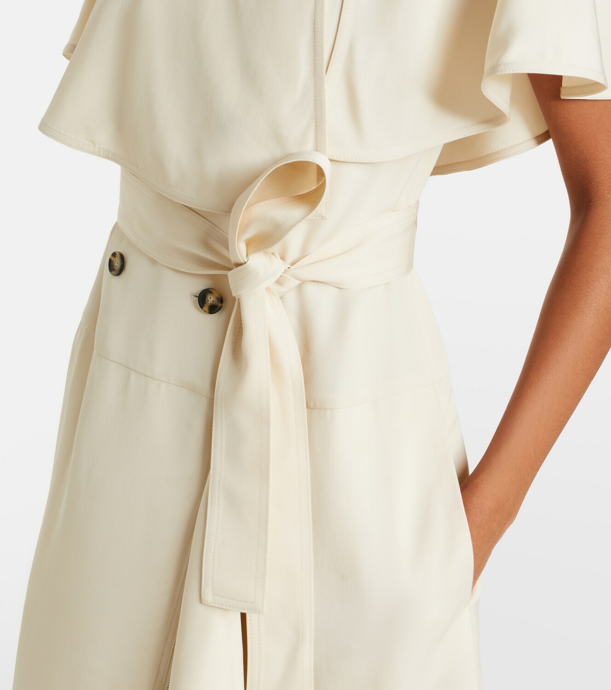 Proenza Schouler Isolde caped twill midi dress