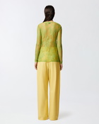 Pinko Slim Fitting Lace Sweater With Fringing Green Spinach