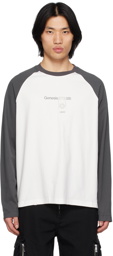 C2H4 Gray & White Raglan Long Sleeve T-Shirt