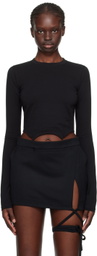 SRVC Black Overturned Long Sleeve T-Shirt