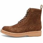 Grenson Men's Fred Brogue Boot in Cigar Suede