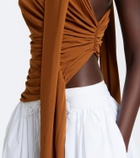 Christopher Esber Vienna draped scarf-detail jersey top