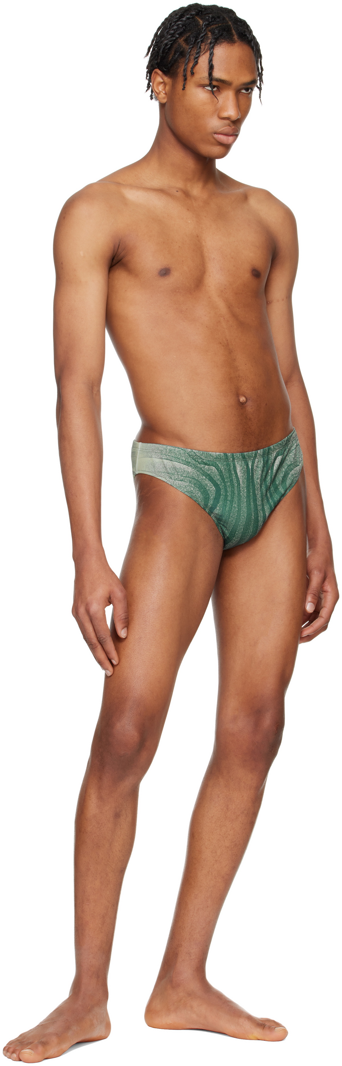 Jean Paul Gaultier Blue 'The Spirale' Swim Briefs