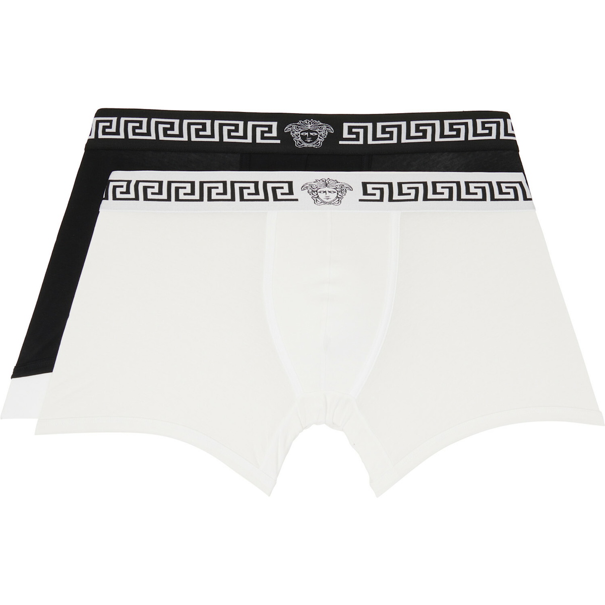 Versace Two-Pack White & Black Jersey Boxer Briefs