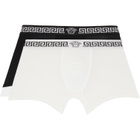 Versace Two-Pack White & Black Jersey Boxer Briefs