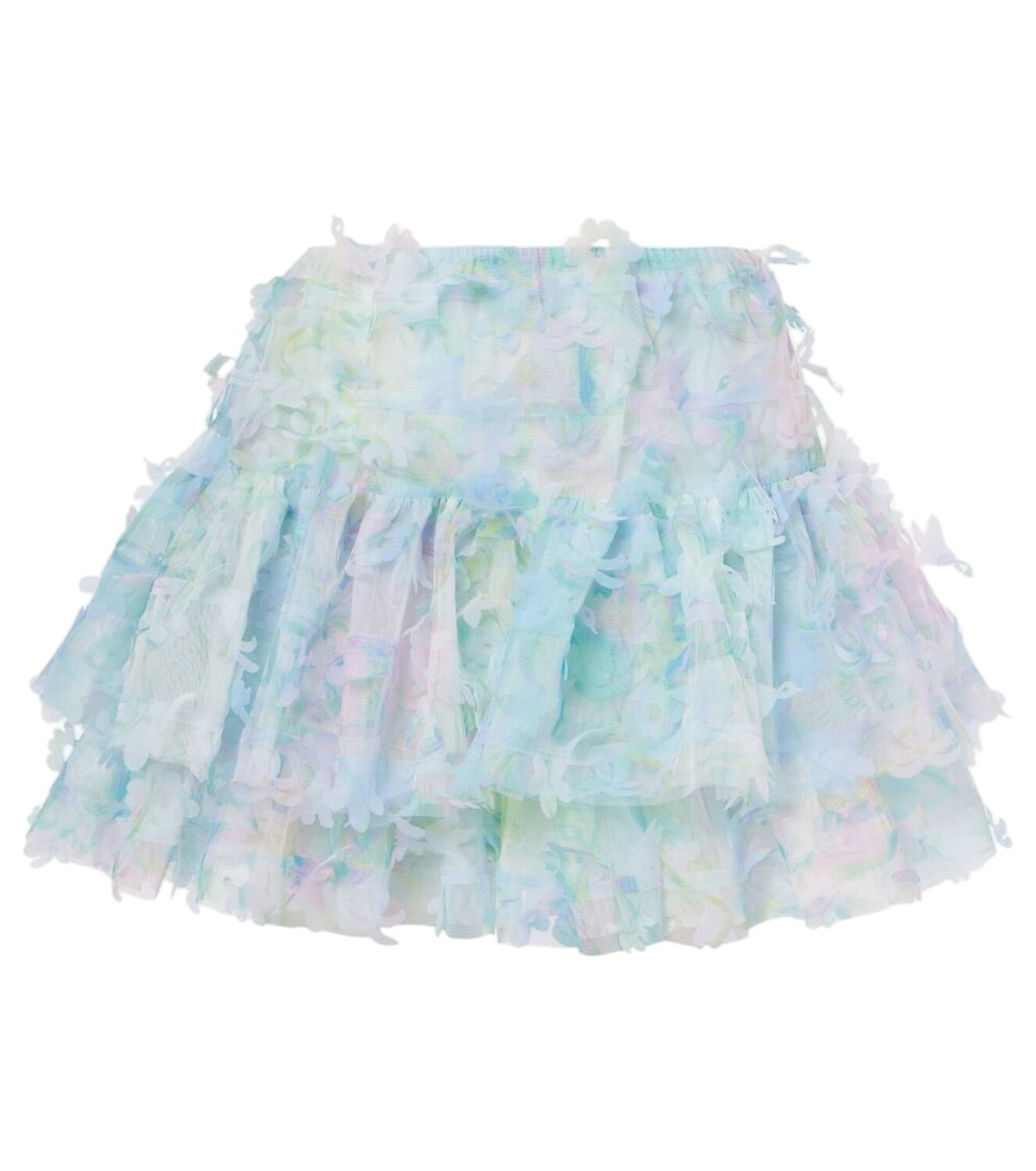 Susan Fang Jersey Flower Skirt With Slit in Black | REVOLVE