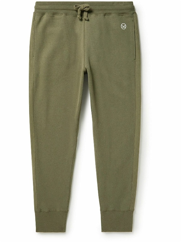 Photo: Kingsman - Slim-Fit Tapered Logo-Embroidered Cotton-Jersey Sweatpants - Green
