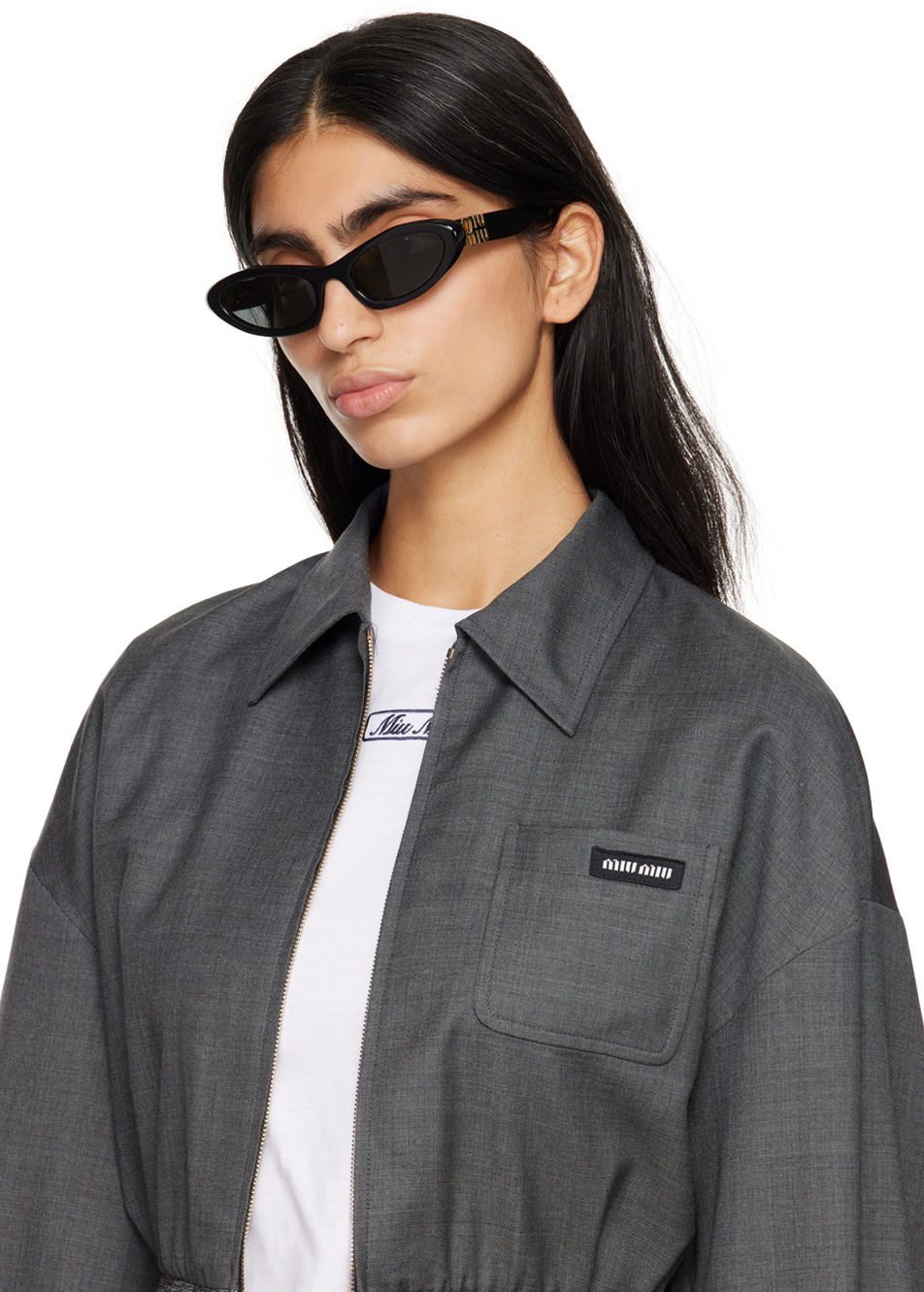 MIUMIU SMU 01YF 1AB5D1 キャットアイ Miu Miu small cat-eye black sunglasses – Eyewear Club
