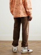 Local Authority LA - LA Bones Straight-Leg Cotton-Jersey Sweatpants - Brown