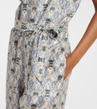 Loro Piana Nadia printed silk shantung jumpsuit