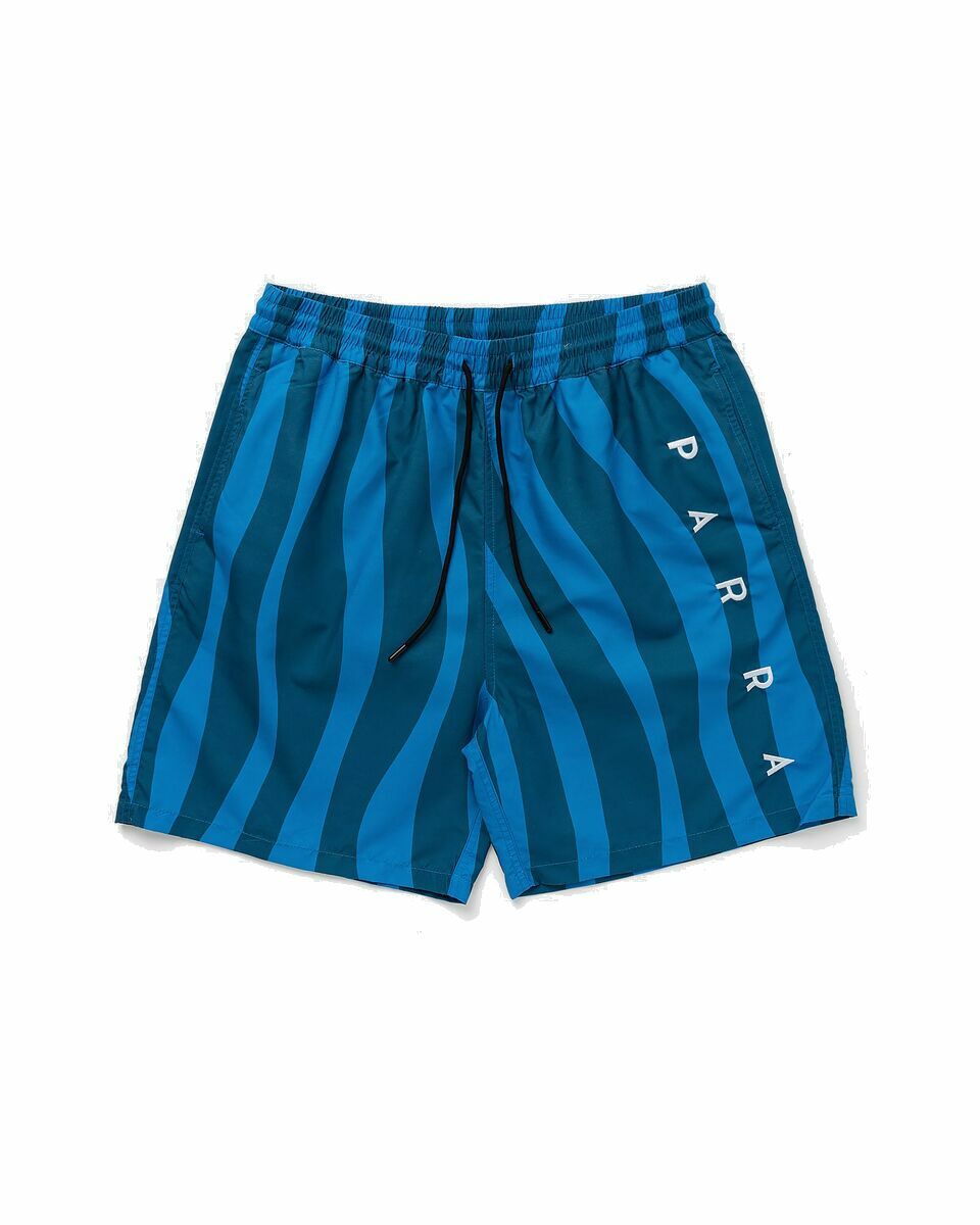 Photo: By Parra Aqua Weed Waves Swim Shorts Blue - Mens - Swimwear
