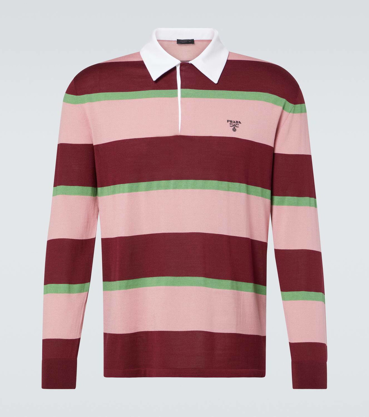 Prada Striped silk and cotton polo shirt Prada