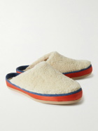 Mulo - Suede-Trimmed Shearling Slippers - Neutrals