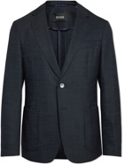 Hugo Boss - C-Hanry-214 Slim-Fit Unstructured Stretch Virgin Wool and Silk-Blend Suit Jacket - Blue