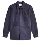 Norse Projects Men's Ulrik Wave Dye Overshirt in Dark Navy