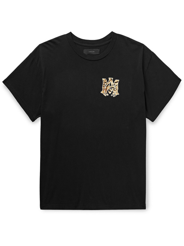 Photo: AMIRI - Logo-Print Cotton-Jersey T-Shirt - Black