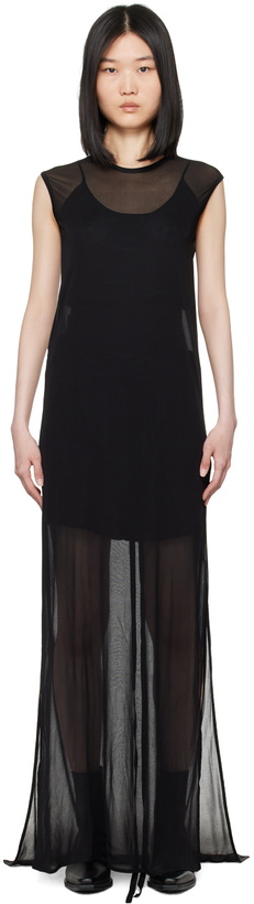 Photo: Ann Demeulemeester Black Semi-Sheer Maxi Dress