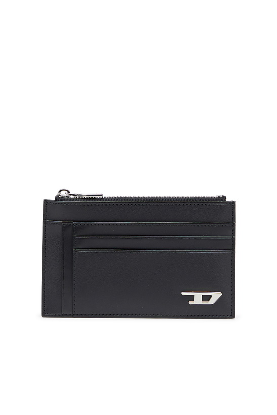 Photo: Diesel Leather card holder with zip pocket - Card cases Mens in Black