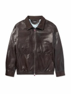 Kiton - Leather Blouson Jacket - Brown