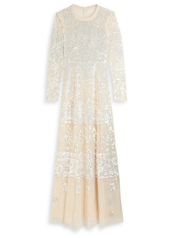 Photo: Needle & Thread Aurora Sequin-embellished Gown Cream