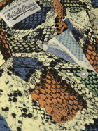Wacko Maria - Camp-Collar Snake-Print Silk Shirt - Green
