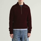 Barbour Men's Riggbay Knitted Half Zip Jumper in Chestnut