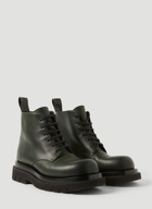 Lug Lace-Up Ankle Boots in Dark Green