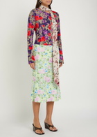 Acne Studios Dalmati Floral-print Crepe Midi Dress Green