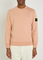 Stone Island Logo Cotton Sweatshirt Pink
