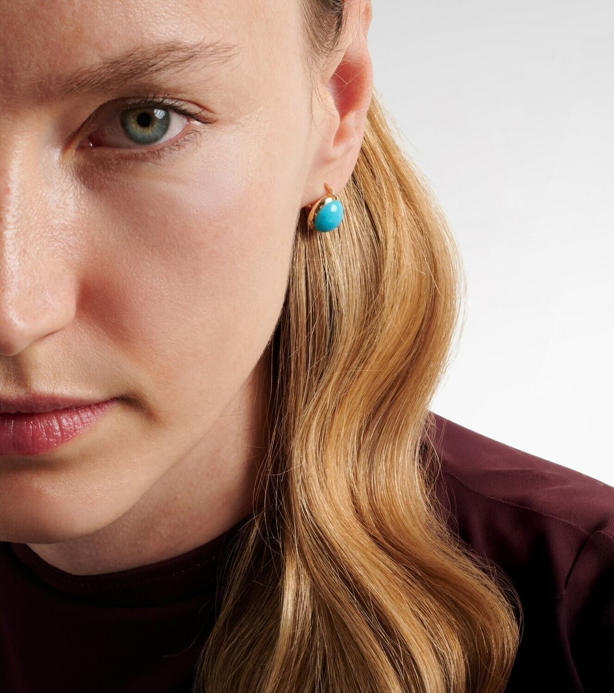 Ileana Makri Blue Eye 14kt gold earrings with turquoise