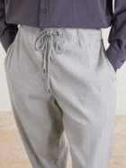 James Perse - Straight-Leg Linen-Blend Canvas Drawstring Trousers - Gray