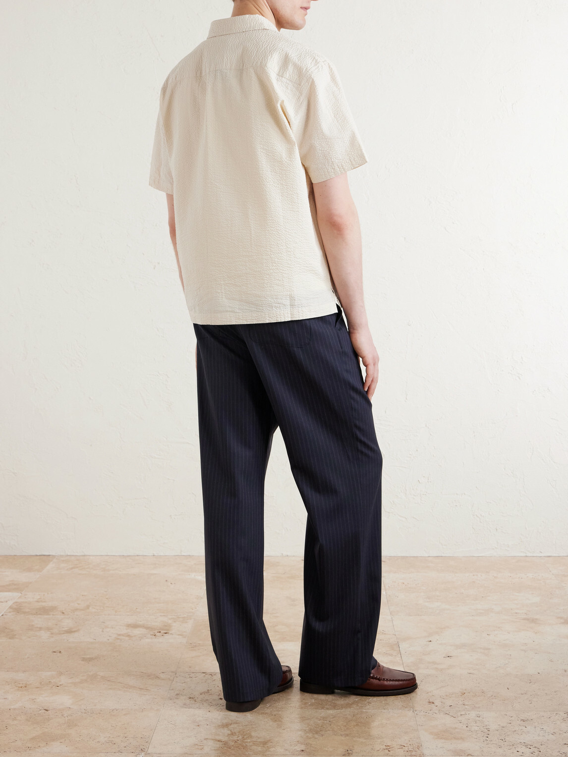 Aimé Leon Dore - Cropped Cotton-Seersucker Shirt - Neutrals