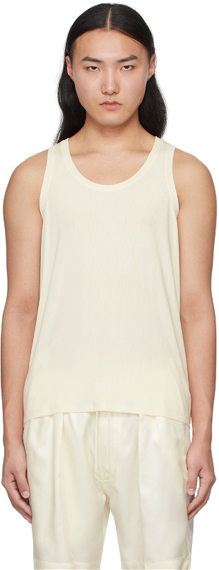 Photo: TOM FORD Off-White Scoop Neck Tank Top
